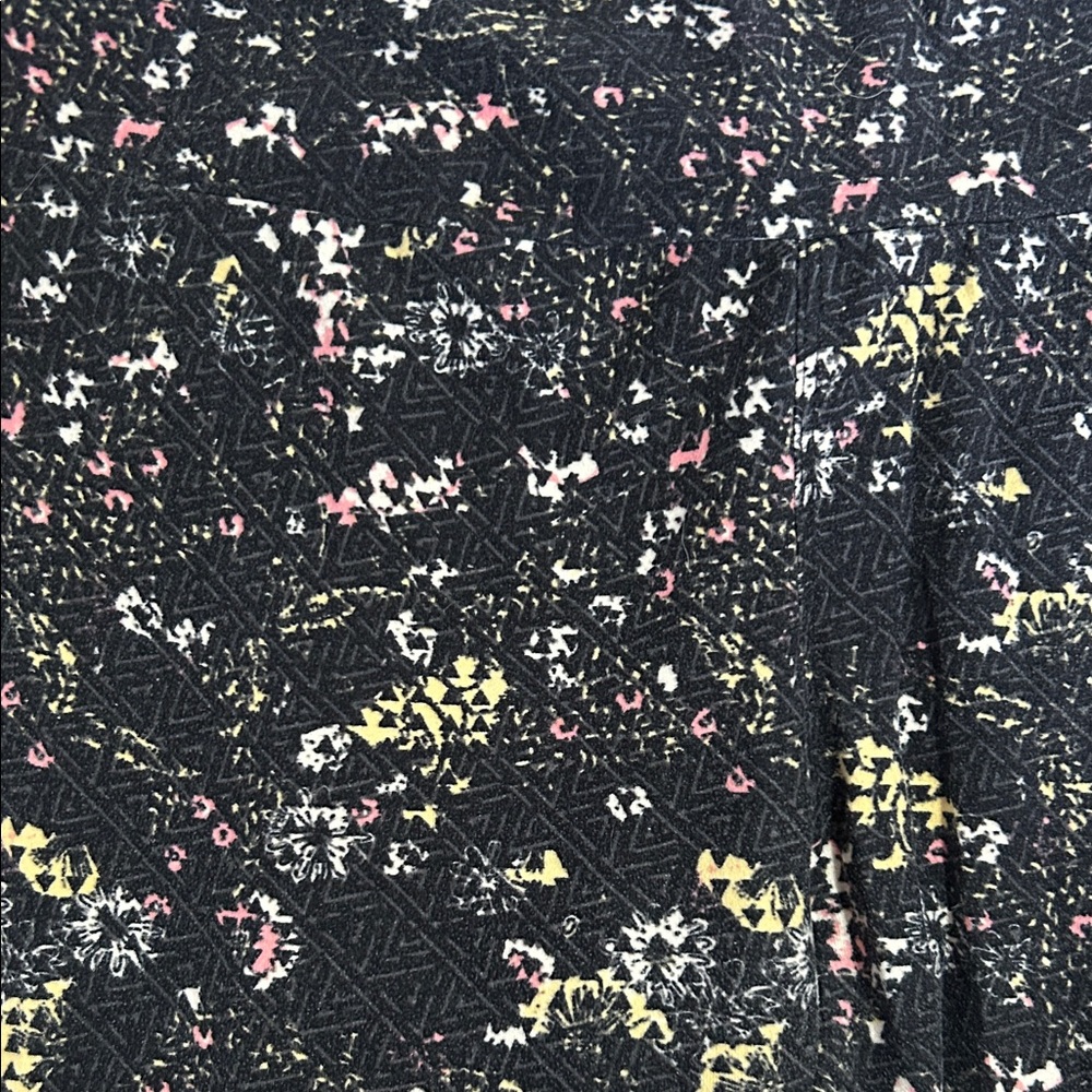 LuLaRoe OS Women’s Patterned Butter Soft Leggings Black Floral One Size